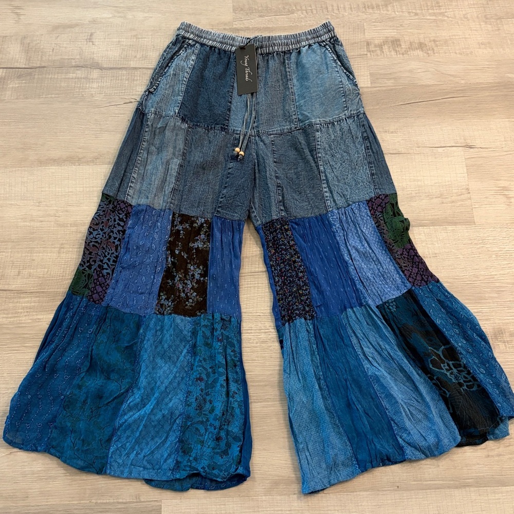 Young Threads Bohemian Patchwork Palazzo Wide-Leg… - image 7